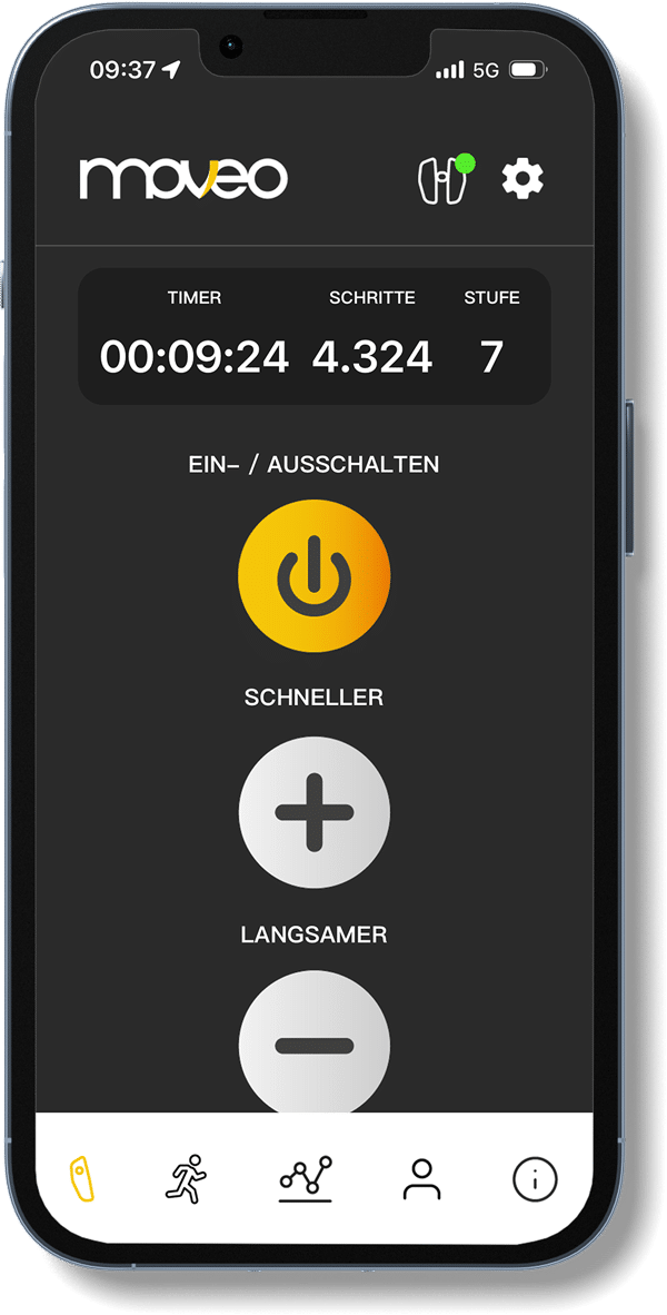 Moveo Steuerung über die App
